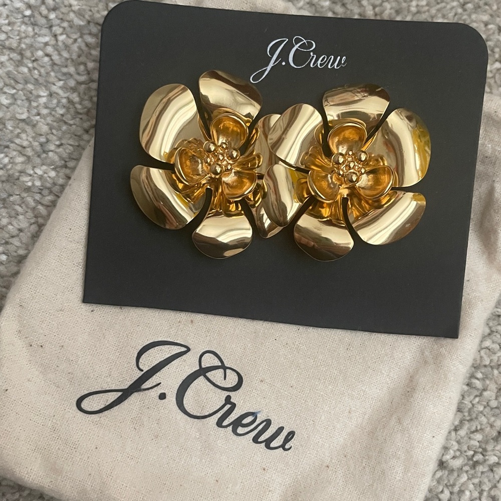 J.Crew Gold Flower Earrings - NEW
